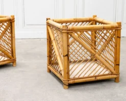 Paire de cache-pots, panières en rotin Vivai Del Sud, 1970