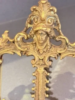 Paire de cadres en laiton doré rococo, cadres décoratifs antiques pour mur et table