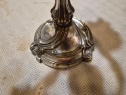 Paire de candelabres de style Louis XV, en bronze argenté, XIXÈME