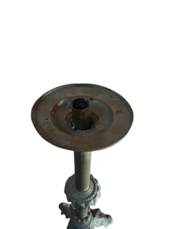Paire de candélabres d'autel anciens en BRONZE style néogothique H 60 cm