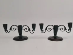 Paire de candélabres décoratifs en bronze, Danish Grace 1920/30s