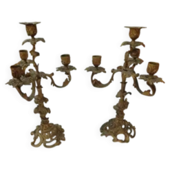 Paire de candélabres en bronze XIXe siècle