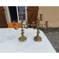 Paire de candélabres en bronze XIXe siècle