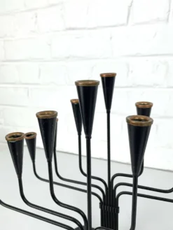 Paire de candélabres Gunnar Ander pour Ystad Metall, Suède, années 50