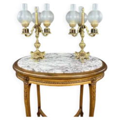 Paire de candélabres à trois lumières en bronze, XXe siècle