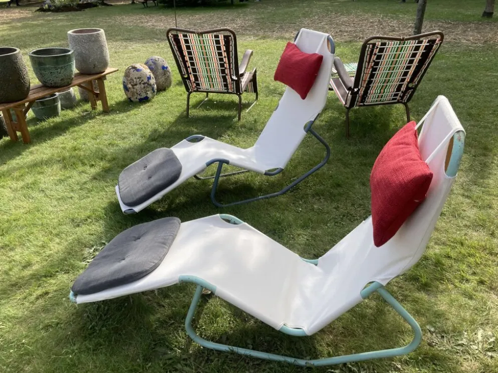 Paire de chaises longue Barwa Vers 1947