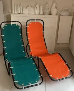 Paire de chaises longues 