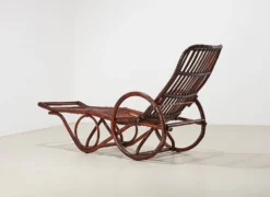 Paire de chaises longues en bambou et rotin, Allemagne, années 1950