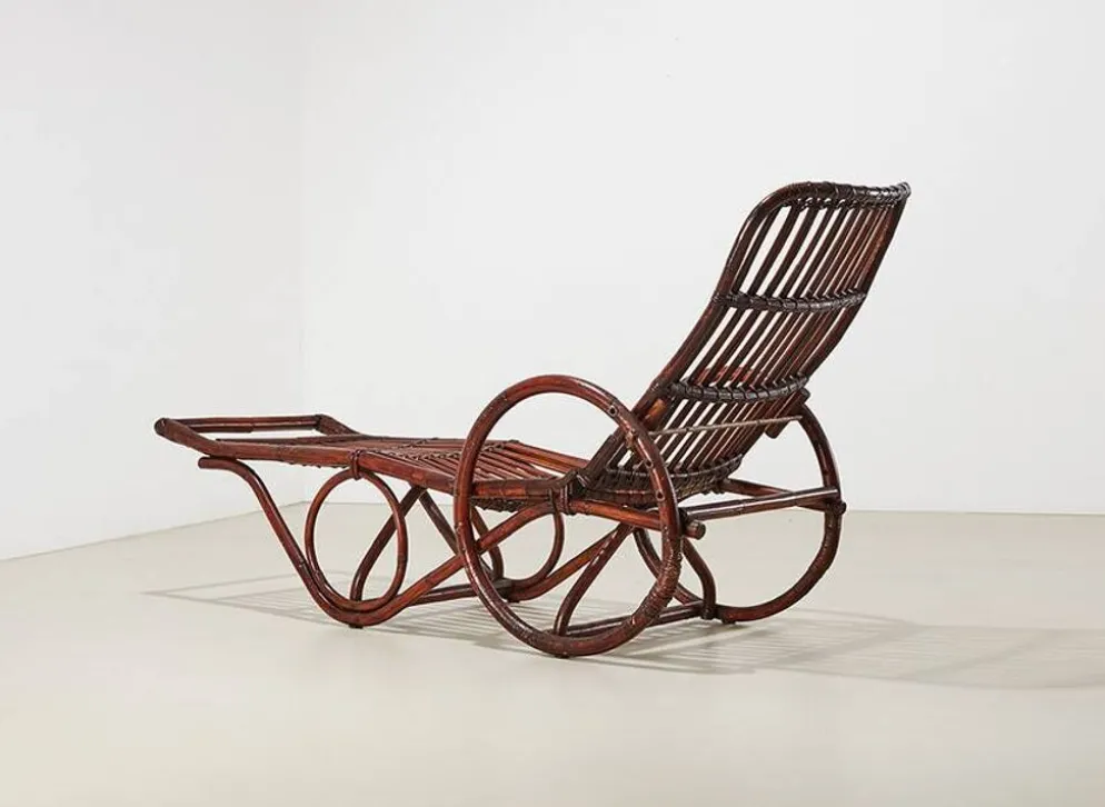 Paire de chaises longues en bambou et rotin, Allemagne, années 1950
