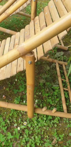 Paire de chaises longues en bambou, transats