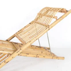 Paire de chaises longues en bambou