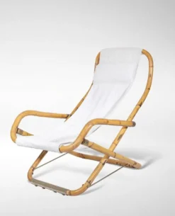 Paire de chaises longues vintage en bambou et laiton par Vivai Del Sud, années 1970