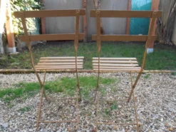 Paire de chaises pliante de jardin ou de bistrot ancienne