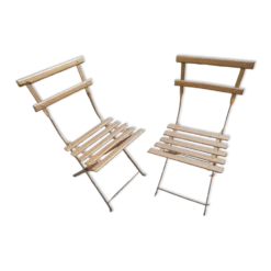 Paire de chaises pliante de jardin ou de bistrot ancienne