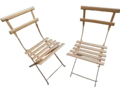 Paire de chaises pliante de jardin ou de bistrot ancienne