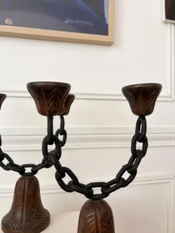 Paire de chandeliers brutalistes