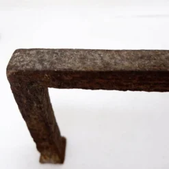 Paire de chenets anciens en fer forgé - XIXe siècle