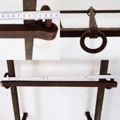 Paire de chenets anciens en fer forgé - XIXe siècle