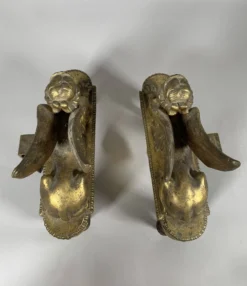 Paire De Chenets Aux Sphinges d'époque Directoire XVIIIème Siècle Attribué