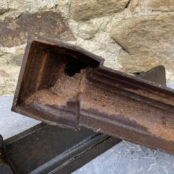 Paire de chenets bustes anciens en fonte 
