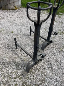 Paire de chenets de château en fonte