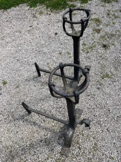 Paire de chenets de château en fonte