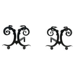 Paire de Chenets en Fer Forgé Modèle aux Serpents dans le Goût d’Edgar Bran