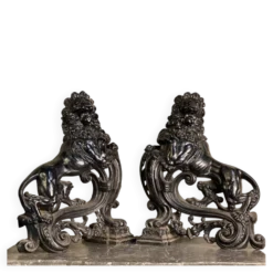 Paire de chenets en fonte
