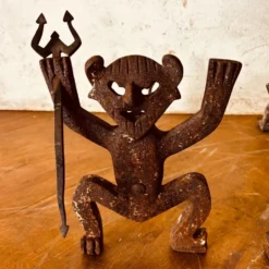 Paire de chenets en fonte- Diable & Diablesse – Début du 20ème siècle