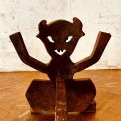 Paire de chenets en fonte- Diable & Diablesse – Début du 20ème siècle