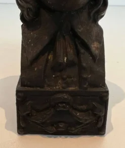 Paire de Chenets en Fonte à l’Effigie de Beethoven. France. Vers 1900.