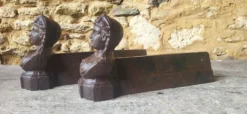Paire de chenets en fonte XIXème