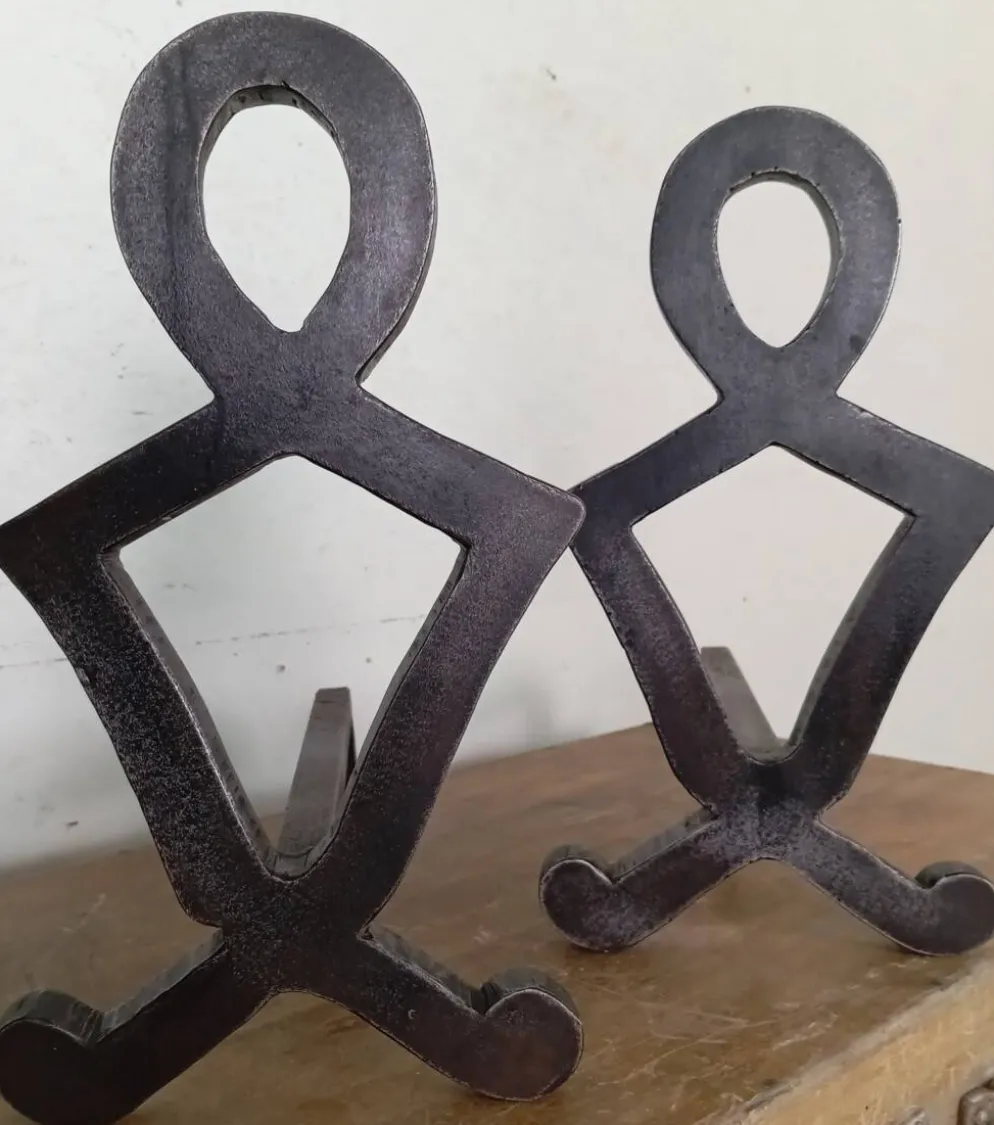 paire de chenets fer forgé dlg Raymond Subes