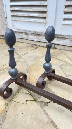 Paire de CHENETS Géométriques VINTAGE