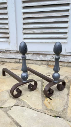 Paire de CHENETS Géométriques VINTAGE