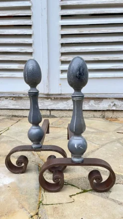 Paire de CHENETS Géométriques VINTAGE