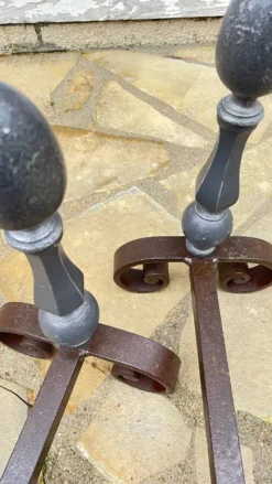 Paire de CHENETS Géométriques VINTAGE