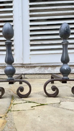 Paire de CHENETS Géométriques VINTAGE