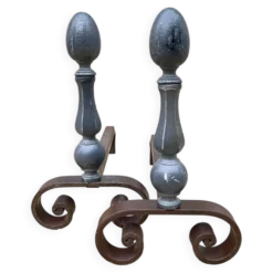 Paire de CHENETS Géométriques VINTAGE