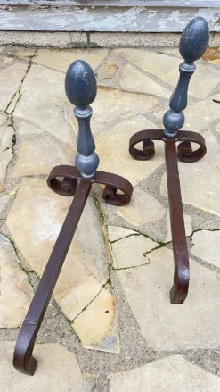 Paire de CHENETS Géométriques VINTAGE