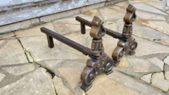 Paire de CHENETS Laiton Massif VINTAGE