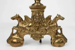 Paire de chenets néoclassique en cuivre du 20ème siècle, France, 1940, ensemble de 2