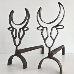 Paire de chenets vintage 1960