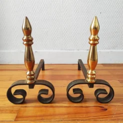 Paire de chenets vintage