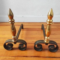 Paire de chenets vintage
