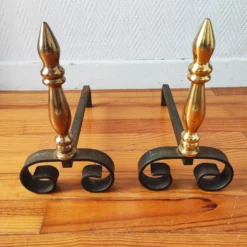 Paire de chenets vintage