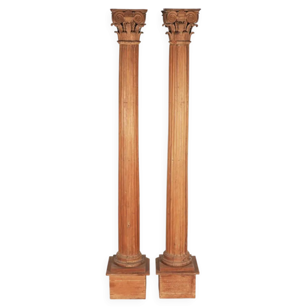 Paire de colonnes corinthiennes du XVIIIème