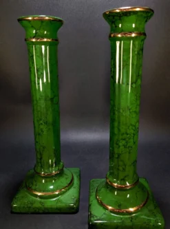 Paire de Colonnes Décoratives Néoclassiques Hollywood Regency 33x12 cm