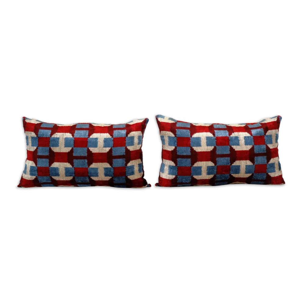 Paire de coussins ikat