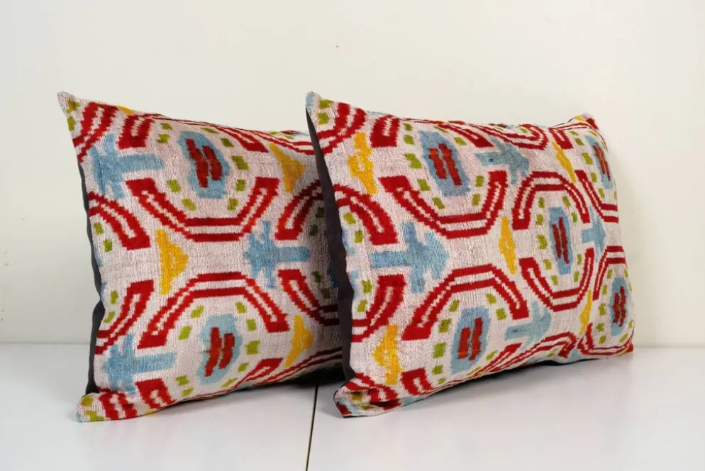 Paire de coussins Ikat